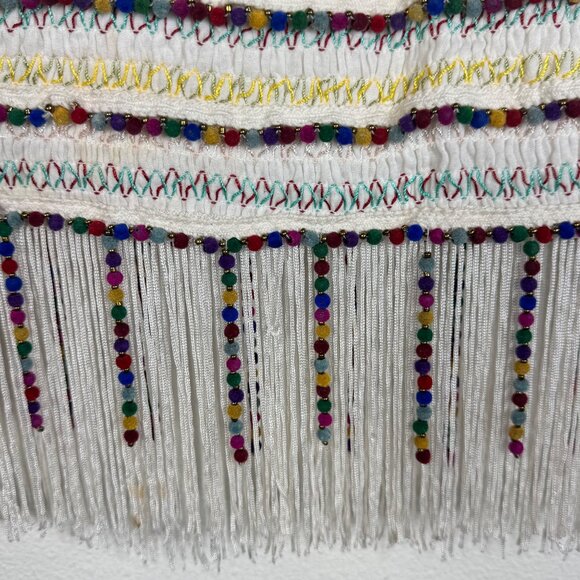 Majorelle Hana Mae Skirt White Multicolor Beaded Fringe Mini Size Small - Picture 4 of 14